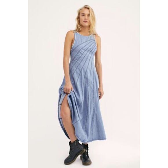 Free People Blue Jean Baby Maxi Dress - Picture 1 of 8